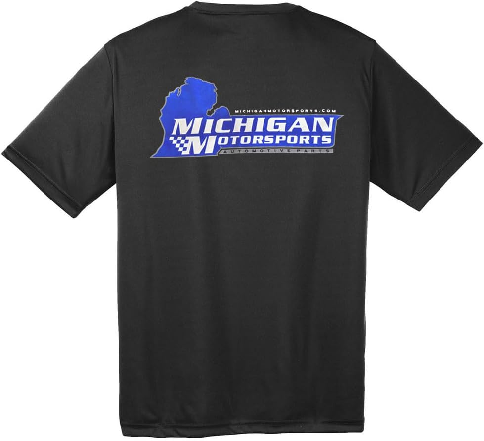 Michigan Motorsports Black Logo Dry-Wicking Tee, Car T-Shirt