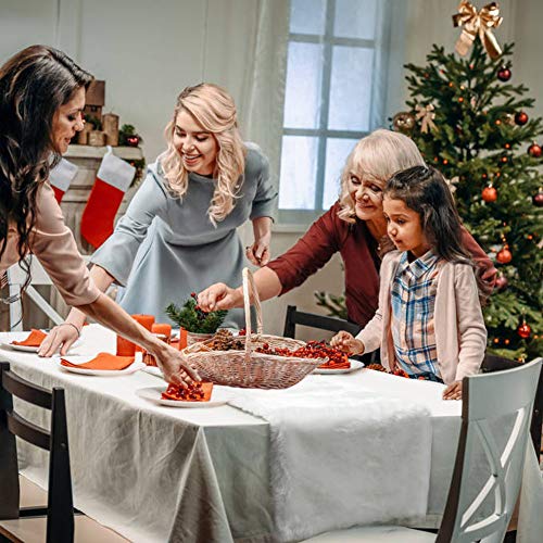 OurWarm Christmas Table Runner 72 x 15 Inch, Snowy White Faux Fur Table Runner for Christmas Table Decorations