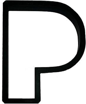 P Capital Block Letter Cookie Cutter with Easy Push Design 3.5 inch