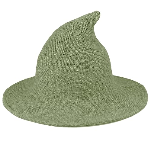 Durio Witch Hat Foldable Knitted Witch Hats for Women Halloween Wizard Hat for Cosplay Costume
