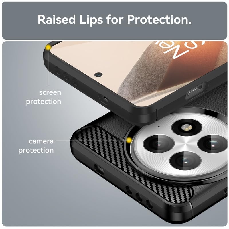 Image of NPRC Hybrid Ultra Slim Protective Case TPU Non-Slip Carbon Fiber Texture Shockproof Case Cover for Oneplus 13R - Black