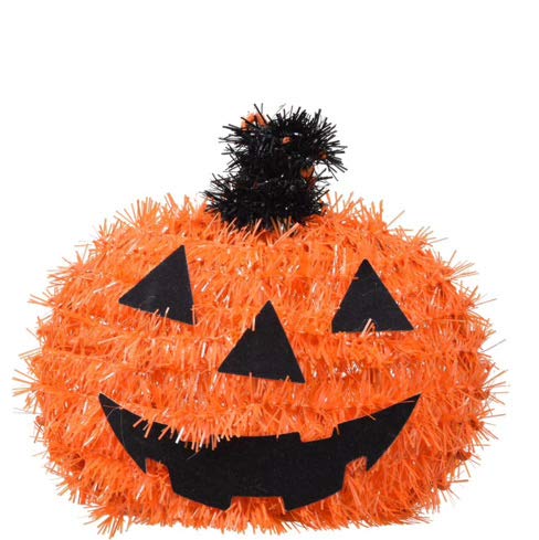 5 Seasonal Holiday Halloween Mini Tinsel Decor Jack-o\'-Lantern Orange Pumpkin Black Witch Hat White Spooky Ghost Witch Shoes Halloween Glitter Sign for Parties Classroom Fun Home Decorations Bundt - Thumbnail 5