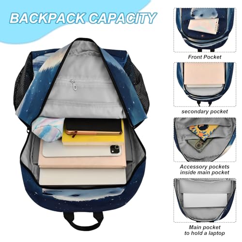 Animal Kids Backpack Cute Polar Bear School Bookbag with Lunch Bag for Boys Girls Preschool Kindergarten Elementary Laptop Daypack4