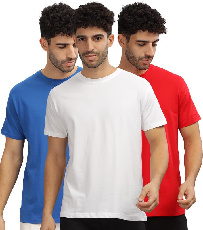Image of XENOVAURBAN Unisex Regular Cotton Combo of 3 Solid Color Tshirt