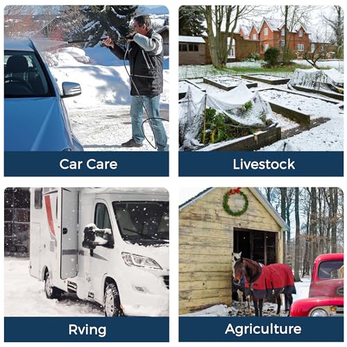 Image of Giraffe Tools 15FT Heated Water Hose for Drinking with GFCI & Energy Saving Thermostat, 5 /8-Inches Lead and BPA Free Heated Garden Hose Withstand Down to -20℉