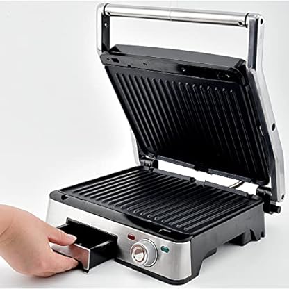 ARDES - Professionelles elektrisches Grillgerät 1800W Elektrischer Kontaktgrill für Brötchen mit 5 Temperaturstufen Grillgerät mit abnehmbaren Grillplatten Groß Farbe Stahl Modell AR1S40 – Bild 5