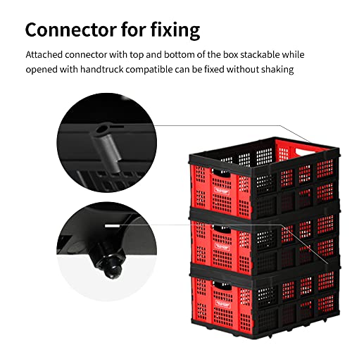 Rotihomesys 60L Collapsible Storage Bins - Durable Plastic Folding Utility Crates, Solid Wall Stackable Containers, Collapsible Laundry Black Baskets For Home Improvement, No Lid #TOP3