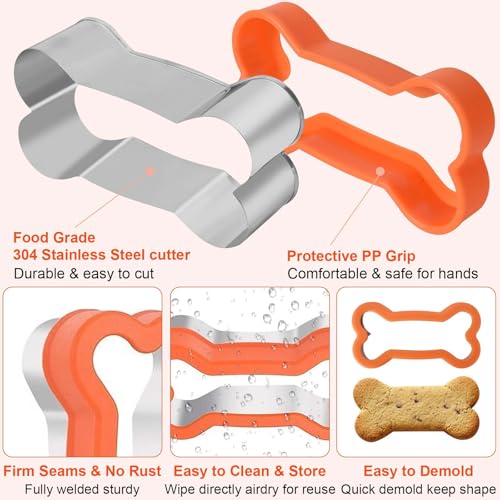9 Stück Edelstahl Hundepfote Keksausstecher Hundekekse Plätzchenausstecher Backformen, Edelstahl Ausstechformen für Hunde Leckerlis Kekse Plätzchen Brot, Geschenk für Hundegebäck Basteln Backzubehör