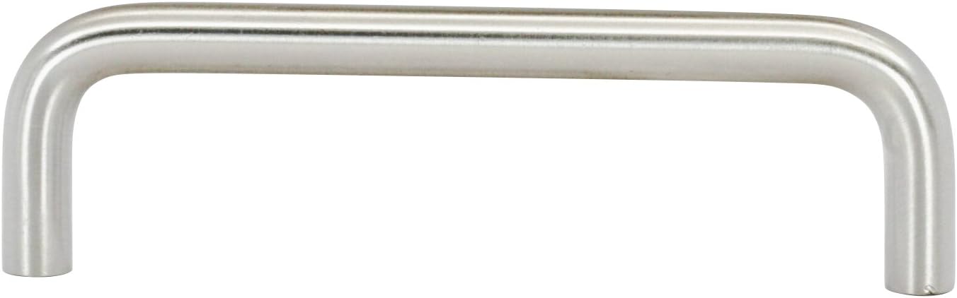 Rok 25 Pack Hardware 3-3/4" (96mm) Hole Modern Square Wire Style Brushed Nickel Kitchen Vanity Dresser Cabinet Pull Handle 4-3/32" (104mm) Overall Length P882296BN