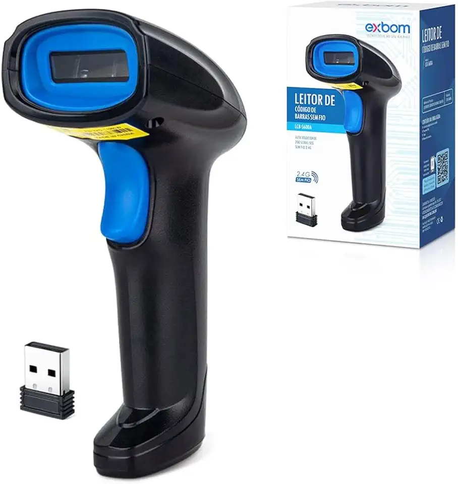 Leitor de código de Barras wireless 2.4Ghz boletos e contas