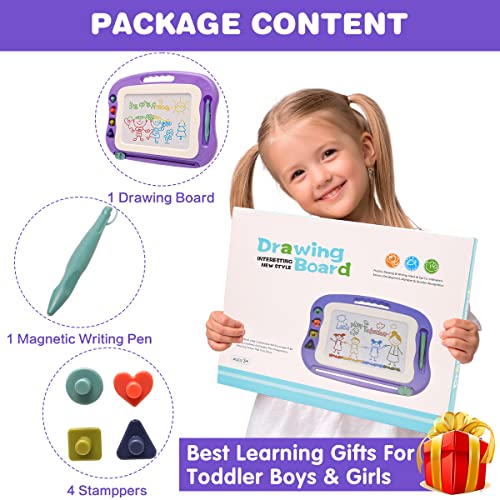 Wellchild Magnetic Drawing Board,Toddler Toys For Girls Boys 3 Year Old Gifts,Magnetic Doodle Board For Kids,Large Etch Magnet Sketch Doodle Pad Christmas Easter Valentines Day Gifts For Kids #TOP6