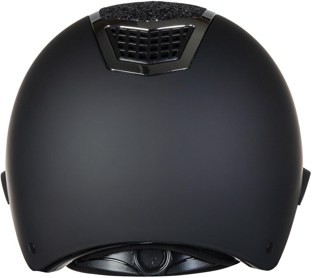 HKM Glamour Shield Casco de Montar para Mujer Negro/Plateado 56-58 cm