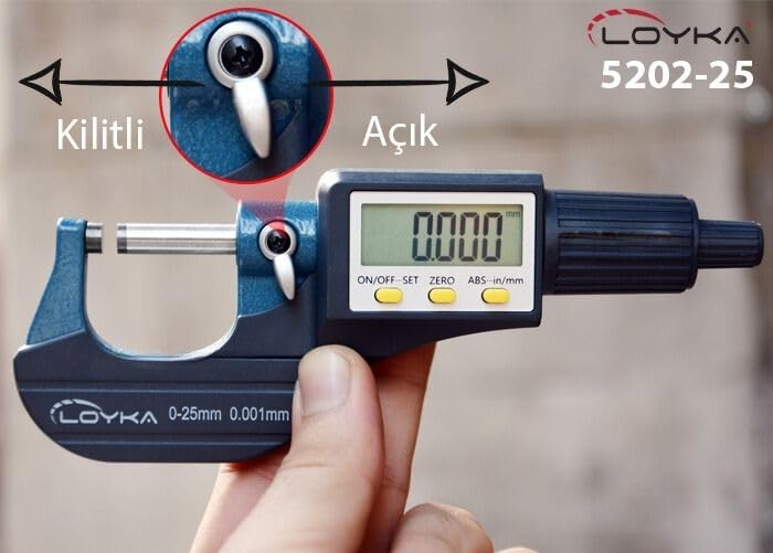 Loyka 5202-25 Dijital Hassas Mikrometre 0-25 mm