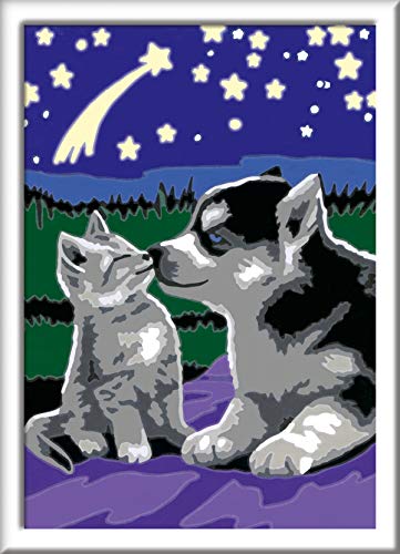 Ravensburger CreArt 27847 - Hund und Katze - Malen nach Zahlen für Kinder ab 7 Jahre, Yellow – Bild 2
