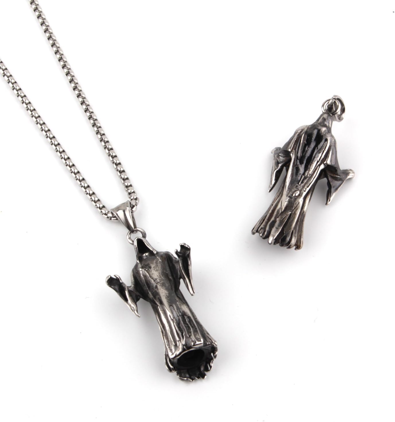 Skull Pendant Necklace for Men,Gothic Grim Reaper Pendant Necklace - Image 4
