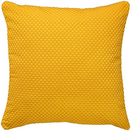 1001 Cushions Polky Mustard 18"X18" Yellow Textured Polka Dotted Solid Coloured Cushion Cover