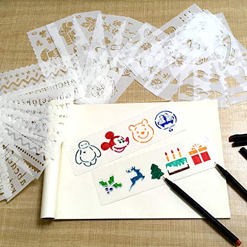 image for Lifetop 32 PCS Plastic Drawing Painting Stencil Templates, DIY Drawing