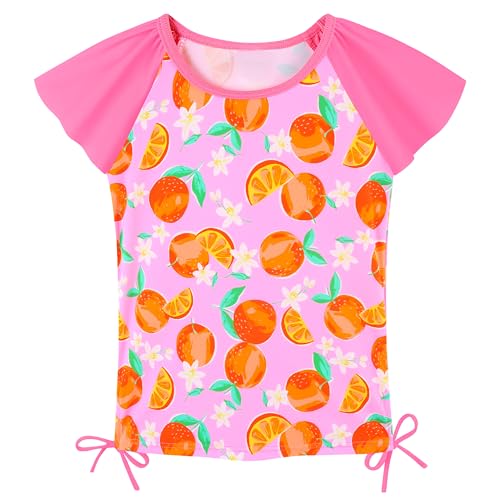 Image of Girls Rash Guard 2 Pieces Bathing Suit UPF50+ Swimsuit with Swimming Skirt Swimwear 2-14Y