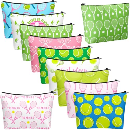 Bulyoou 10 Pcs Tennis Makeup Bags Tennis Gifts for Women Ladies Sport Cosmetic Bag Team...