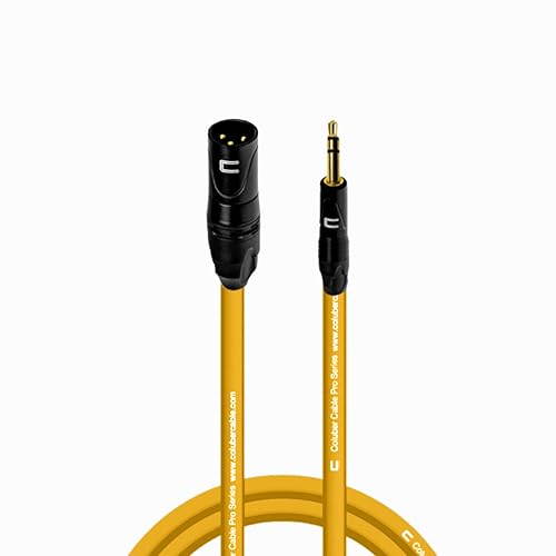 Cable XLR equilibrado macho a TRS de 0.138 in - 3 pies amarillo - conector de micrófono profesional de 3 pines para altavoces alimentados, interfaz