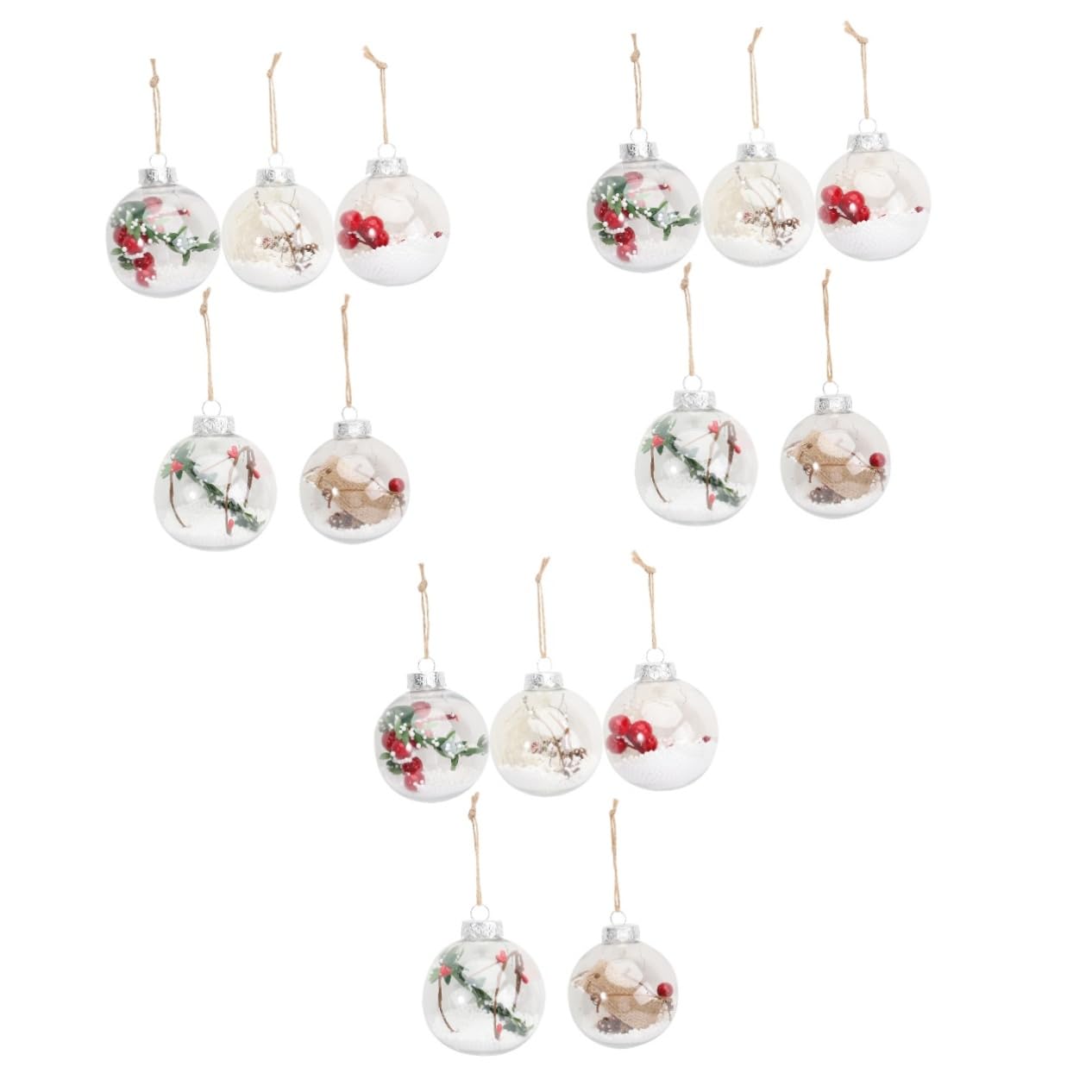 Ciieeo 3 Set 5 Pezzi Di Natale Trasparente Palla Di Natale Trasparente Riempibile Ornamenti Palla Decorazioni Per L'Albero Di Palla Infrangibile Omaggi Di Palla