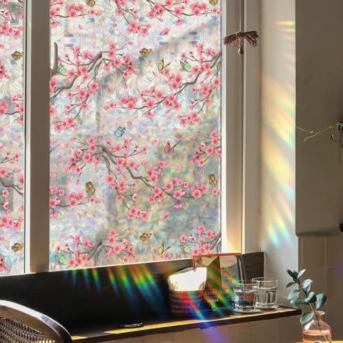 Vinilo decorativo de privacidad para ventana con flores Cherry Blossom miniatura 1