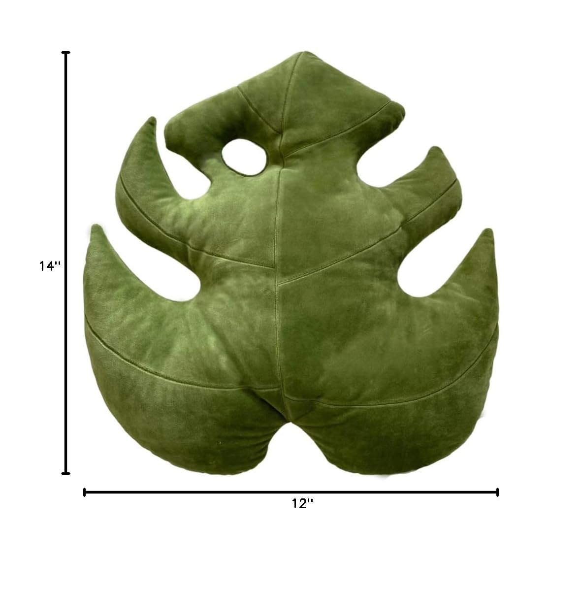 Green Philosophy Co. Plush Succulent Leaf Pillow 3D Accent Anthurium Warocqueanum Plant Throw Pillows for Couch Sofa Living Room Home Decor for Plant & Garden Lovers, Green Thumb Family & Friends: Monstera Deliciosa - Mossy Earth