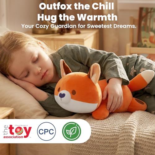 Image of Mewaii Cute Fox Plush Pillow, Kawaii Plushies Red Fox Stuffed Animals, Squishy Plushies, Cuddle Foxes Plush Pillow for Kids & Girls (13 Inch)