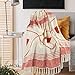 LR Home 50x60 inches Soft Diamond Throw Blanket for Bed, Sofa, Couch | All-Natural Cotton Winter Warm Christmas Blanket Décor Gifts for Men, Women | Red/White