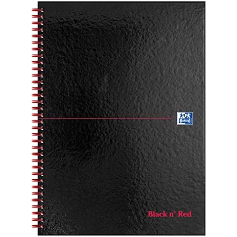 Oxford Black n' Red, A4 Notebook, Wirebound, Hardback, 140 Pages, Single Notepad Cover