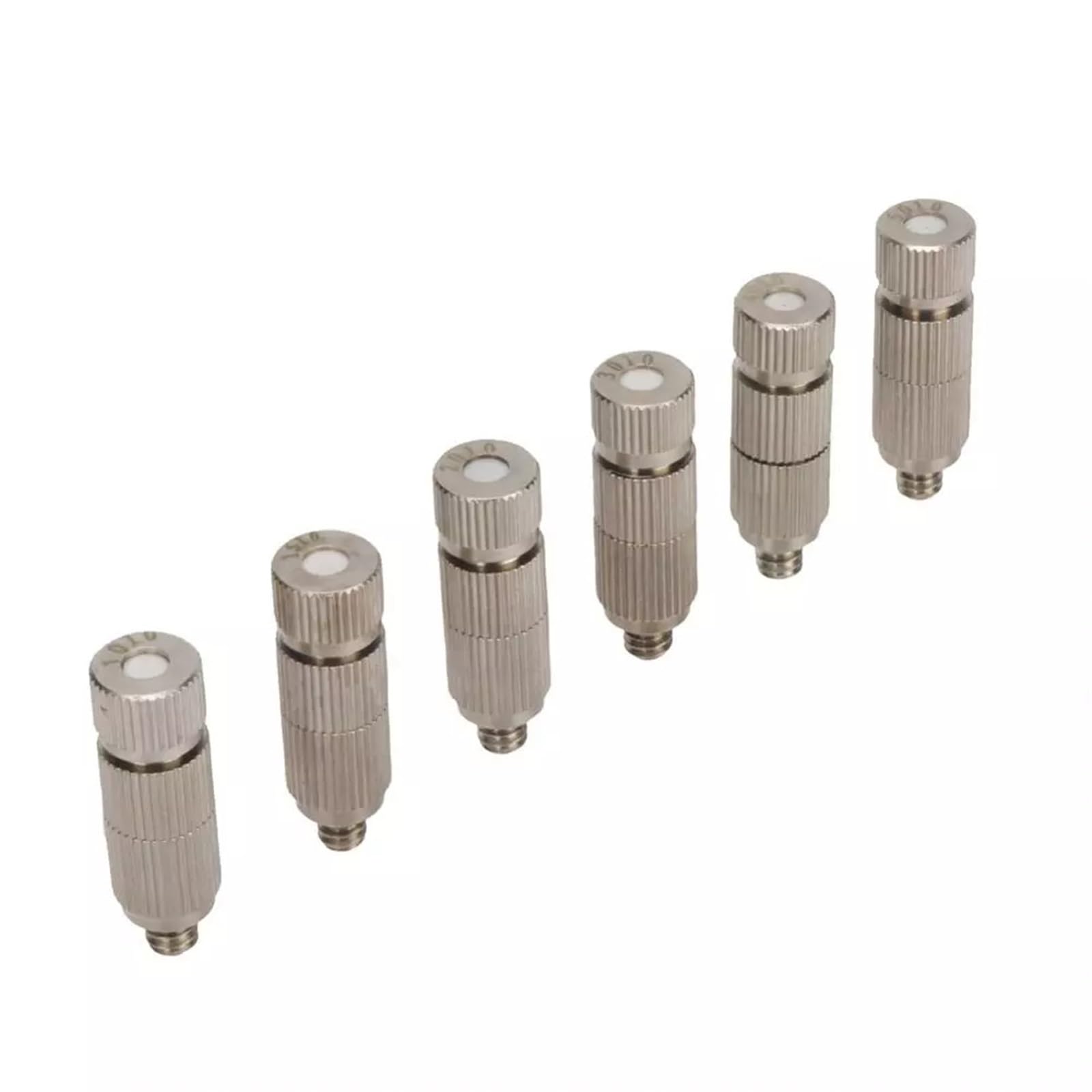 SOHNVWTGD 3/16 Thread Misting Nozzle with Ceramic Fier High Pressure Copper Atomizing Cooling Humidify DustRemoval Sprayers 6Pcs (Color : Silver, Size : 0.3 mm)