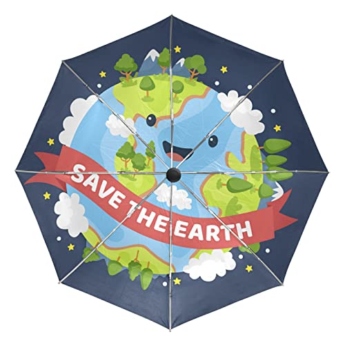 Parapluie pliant automatique Bébé Terre mignon et incassable pour garder le sourire