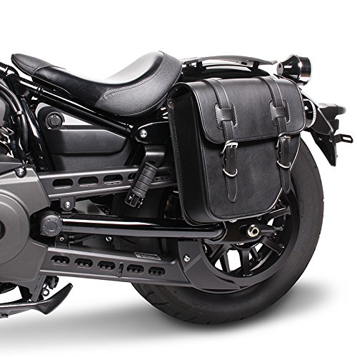 Bisaccia per moto custom Texas Nero Sinistra