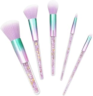 5pcs Handle Makeup Brush Set with Purple Bris...