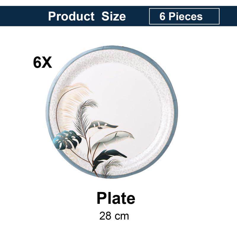 Image of Golden Fish 6 Pcs Dinner Plate Set for Home Dining | Full Size Serving Plates for Meals | Uniform Design for Table Setup | Stackable, Easy to Maintain & Suitable for Daily Use & Gifting