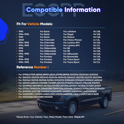 Image of ECCPP AC Compressor 1995 for Buick LeSabre for Pontiac Bonneville 3.8L | 1994-1995 for Buick Regal V6 3.8L 1995 Fit for Buick Park Avenue 3.8L AC Compressor with Clutch Rapid Cooling