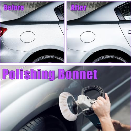 CLRBEATTY 9 peças de almofadas de polimento, capô polidor de 23 a 25 cm, capô de polimento de carro,