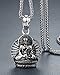 Aoiy Men's Stainless Steel Buddha Large Size Pendant Necklace, 24