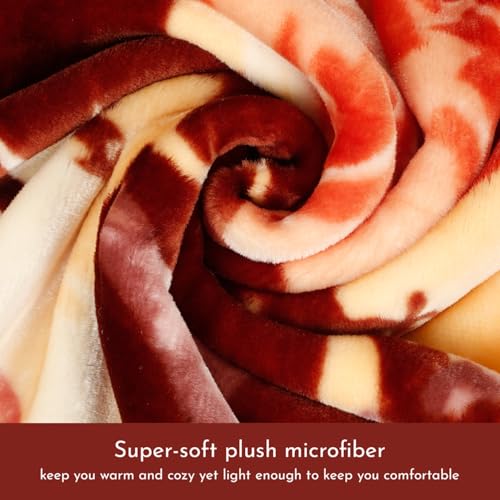 Image of Signature All Season Double Bed Blanket | Super Soft Plush, Lightweight & Cozy | 220 x 240 cm | 2.5 kg | Multi-Color Vibrant Print | Ideal for Winter, AC Use & Gifting (Crimson Orbit)