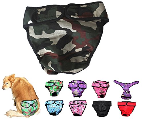 Image of Dog Diaper Reusable Washable Female Girl for Medium & Large Big Dog Breeds Size L, XL, XXL DELIVERY 2-4 Days! (X-Large: Waist 22 inch - 28 inch, Camouflage)