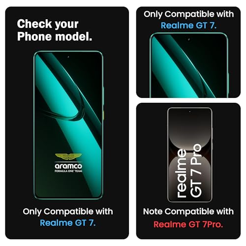 Image of ArmourPro Military Grade Gorilla Tempered Glass Compatible For Realme GT 7 (6.78 Inch) With Easy Installation Kit for Smartphone| Edge To Edge Coverage | Black, Pack of 2