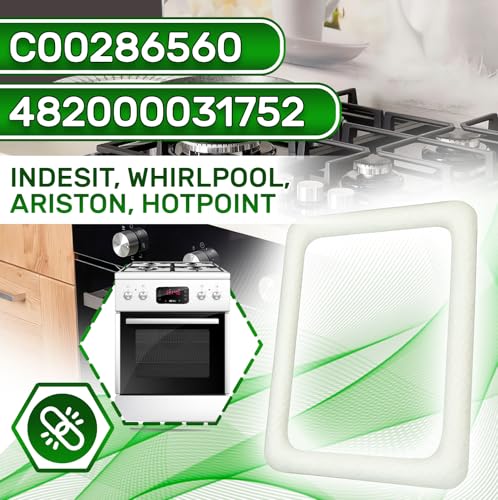 ONIX TECH Dichtung der Abdeckung Backofenlampe 79 x 65 mm mit Originalcode C00286560 482000031752 für Indesit für Whirlpool