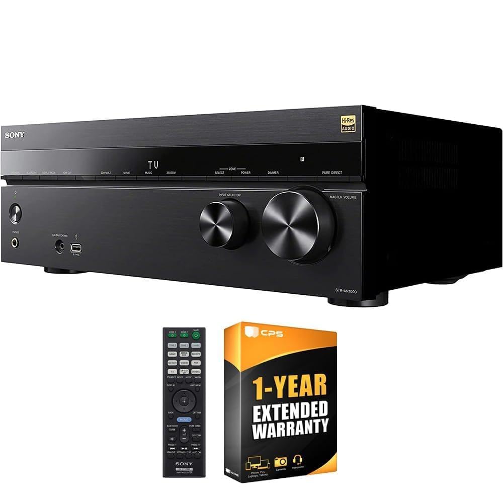 Sony STR-AN1000 7.2 Channel Home Theater 8K A/V Receiver Bundle with 1 Year CPS Enhanced Protection Pack