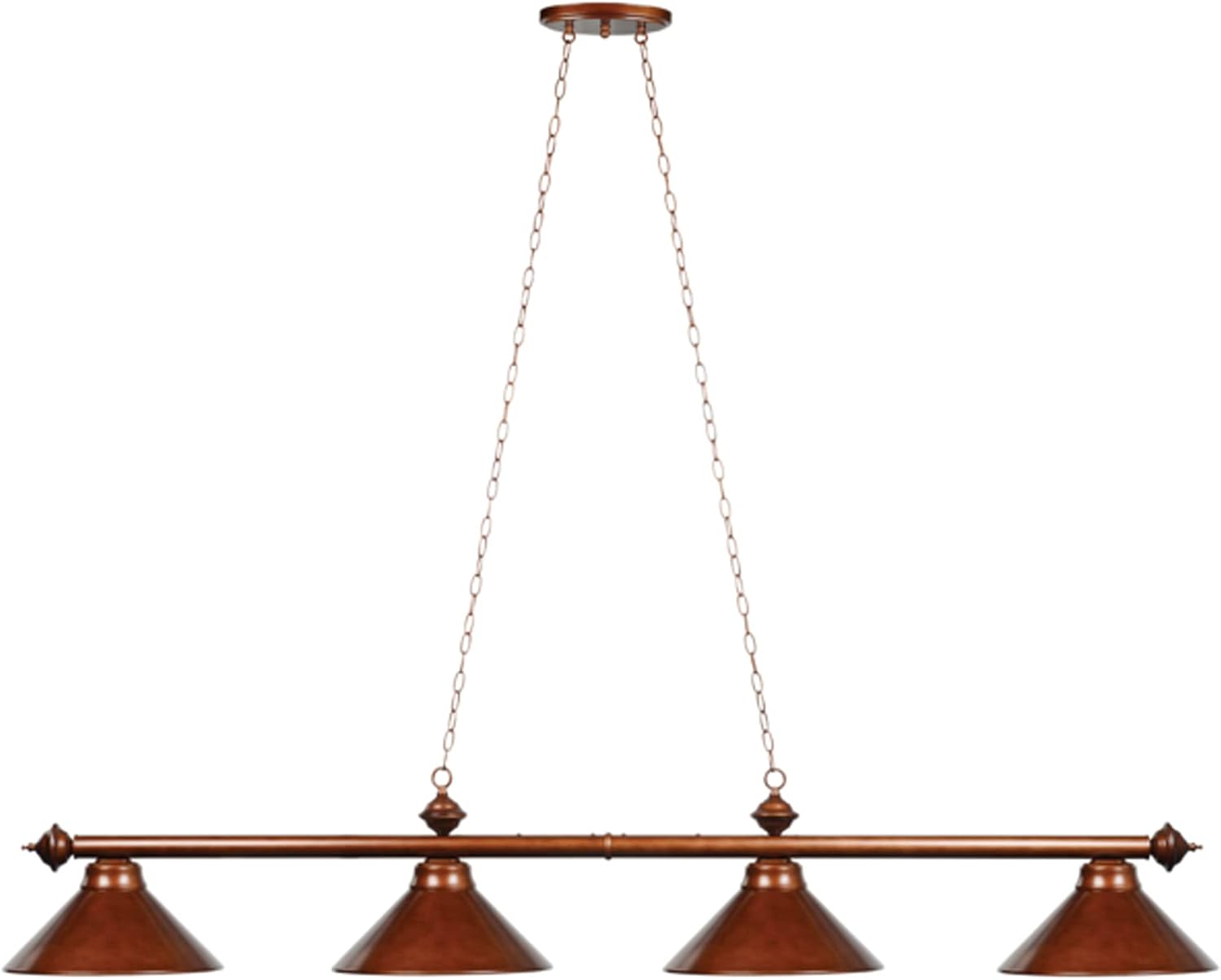 RAM Game Room Traditional Style 78" 4-Light Billiard Pendant Light, Chestnut