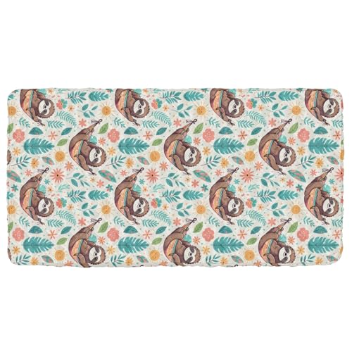 Portable Toddler Bed Sheet for Kids Cute Sloth with Hammock Travel Bed Fitted Sheet