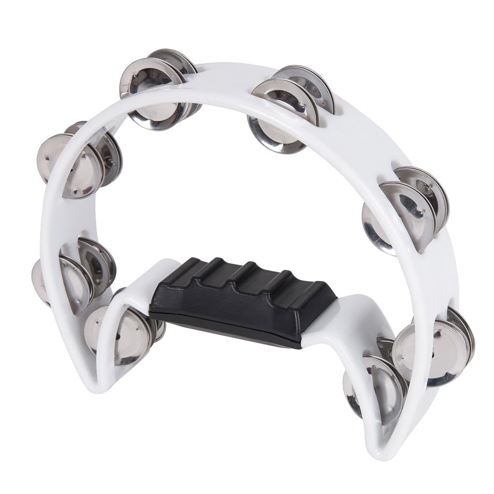 Performance Percussion White Half-Moon Tambourine