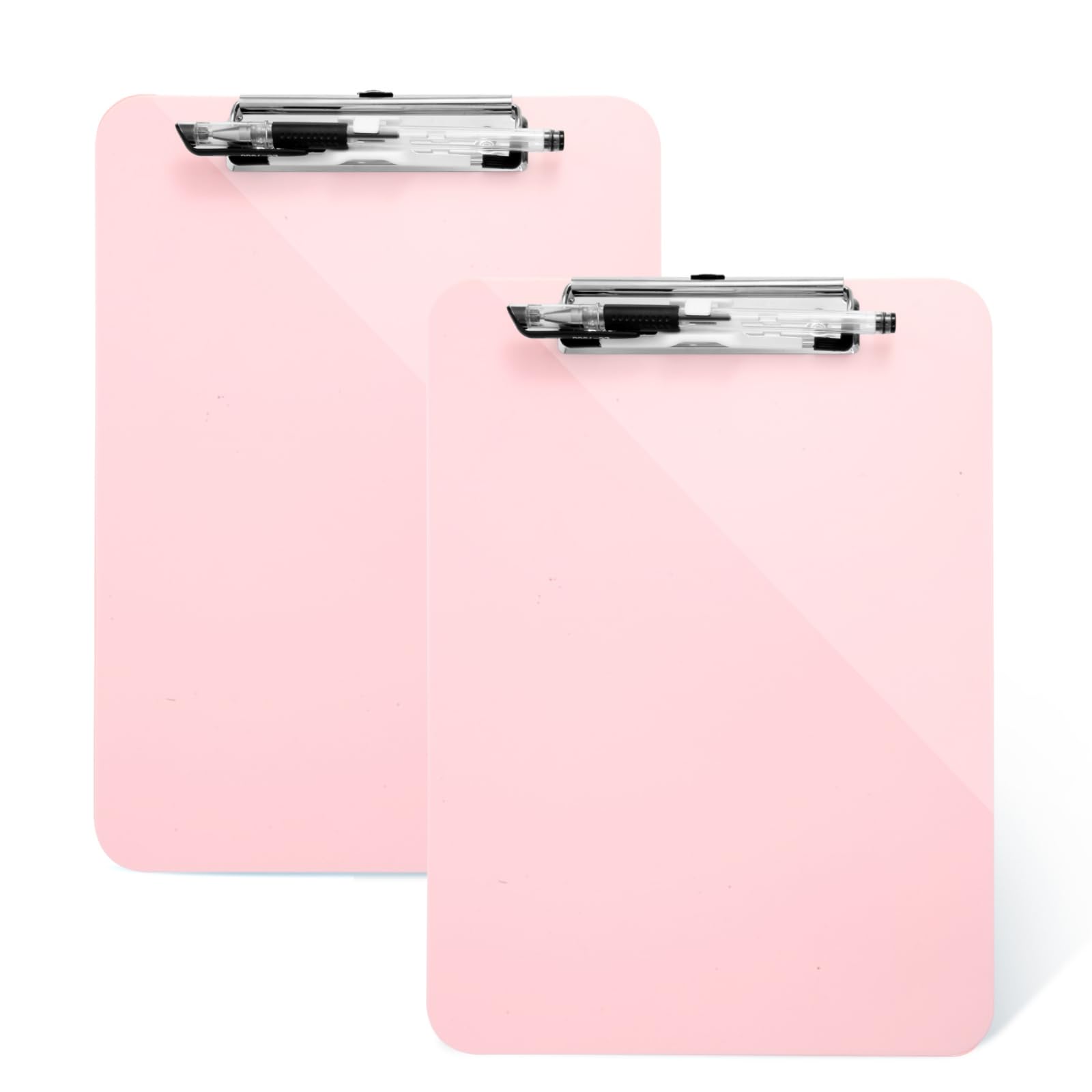 TFDLCG zm 2 Pack Pink Clipboard with Pen Holder,Standard Letter Size A4,Thickened Clip Boards 8.5x11,Cute Clipboards for Women Kids Students,Nurses, School Office Home Supplies — image 1