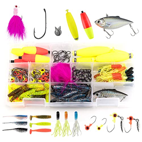 Dr.Fish 179 Pieces Crappie Lures Kit, Tackle Box with Tackles Included