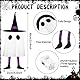 Halloween Deko Outdoor Geist, 3 Stück Halloween Dekoration Leuchtend Geisterlicht mit Hexenhut Deko, 60CM Hängende LED mit Füßen Dekoration Innen Geister LED Hänge Wand Party Garten