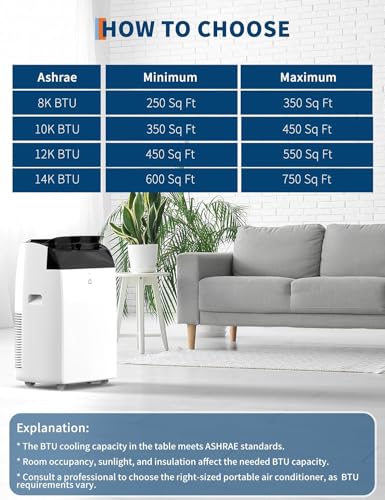 Image of Garvee 14,000 BTU AC Unit, 3-in-1 Portable Air Conditioner with Cooling, Dehumidifier & Fan for Rooms up to 750 sq.ft, Remote Control, Sleep Mode, Timer & Window Kit